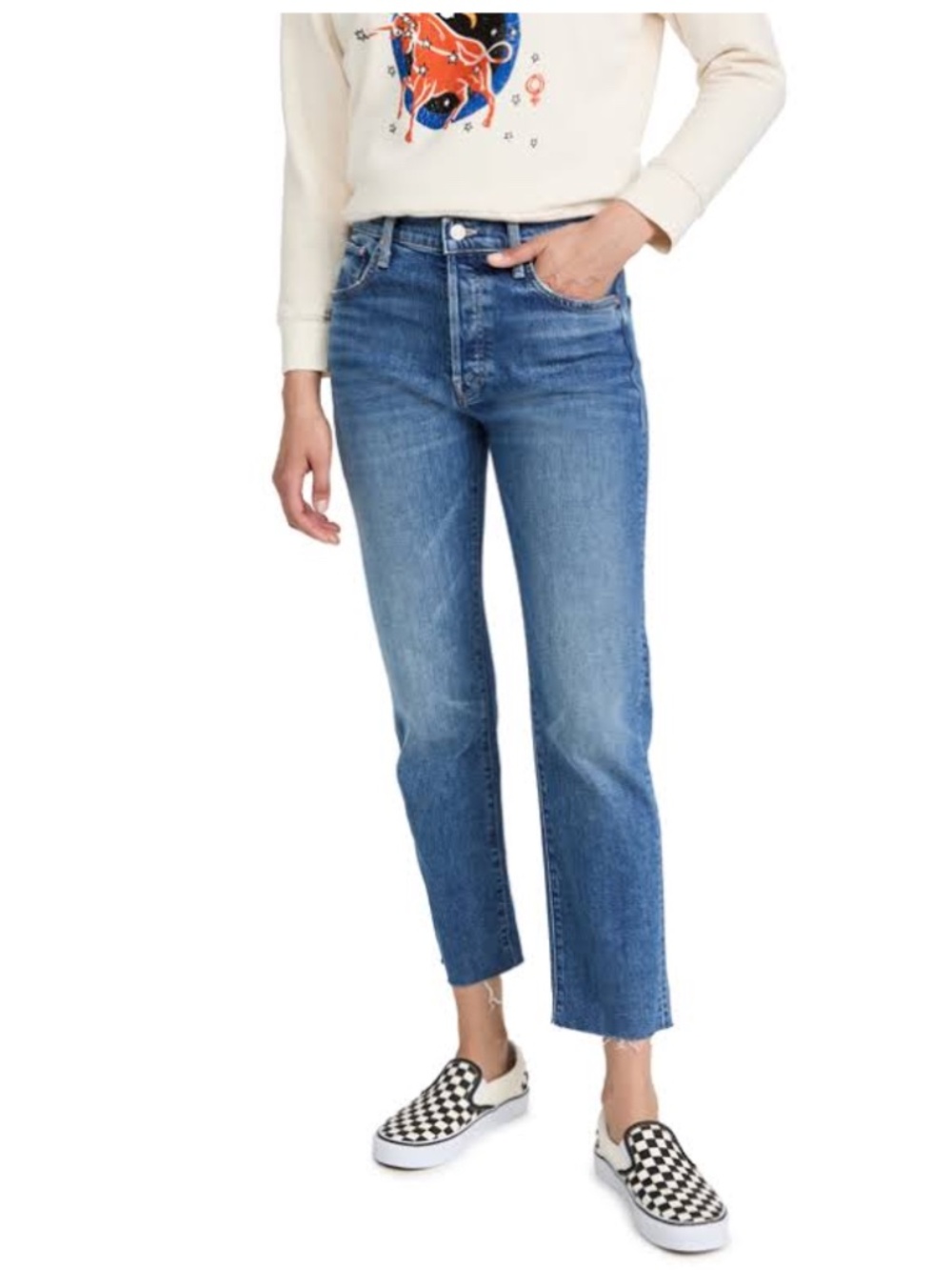 Mother Superior Scrapper Scuff Ankle Fray Straight Jean Running w Scissors Sz 29